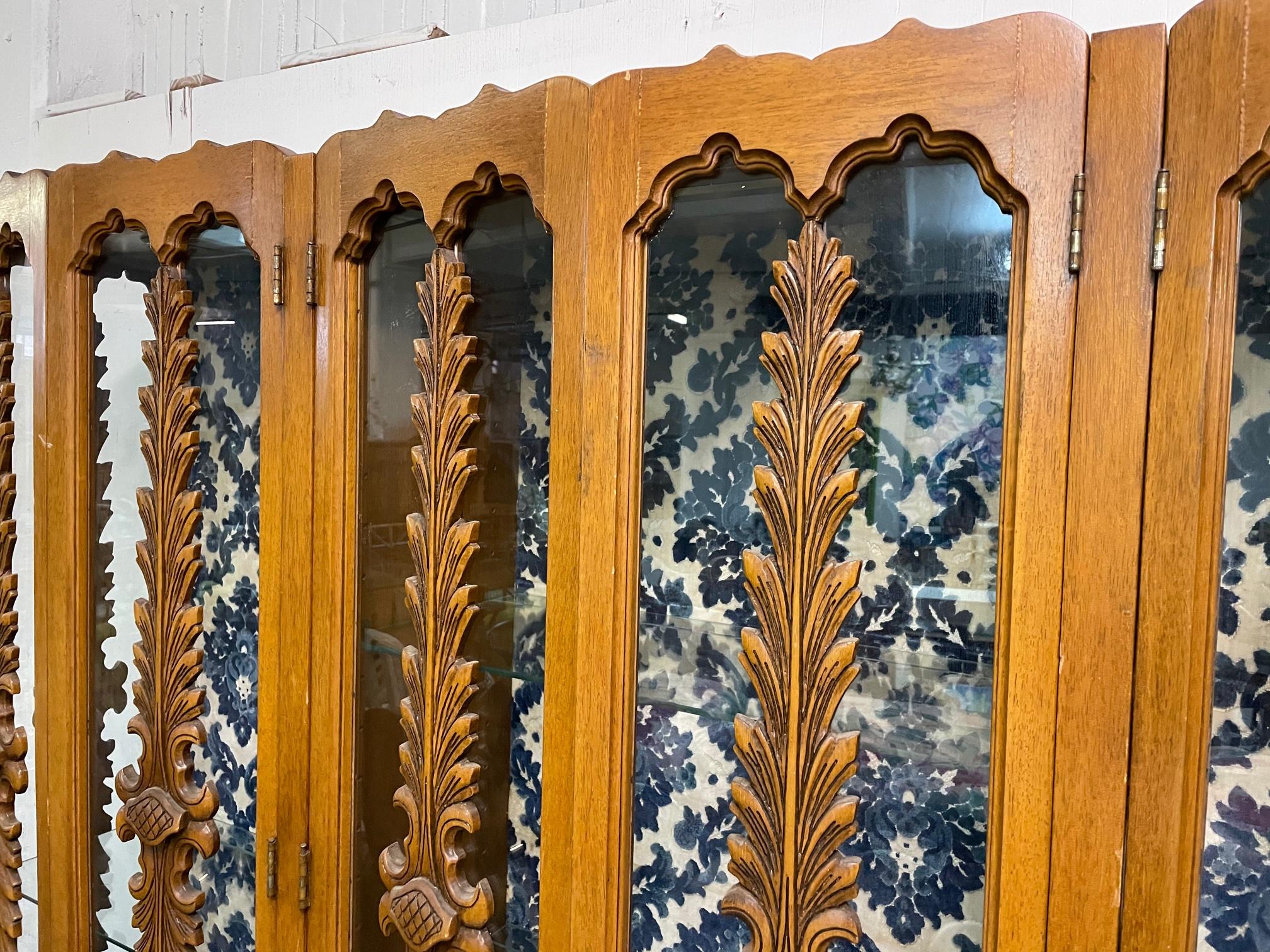 Mid-20th Century Vintage Hand Carved China Cabinet For Sale