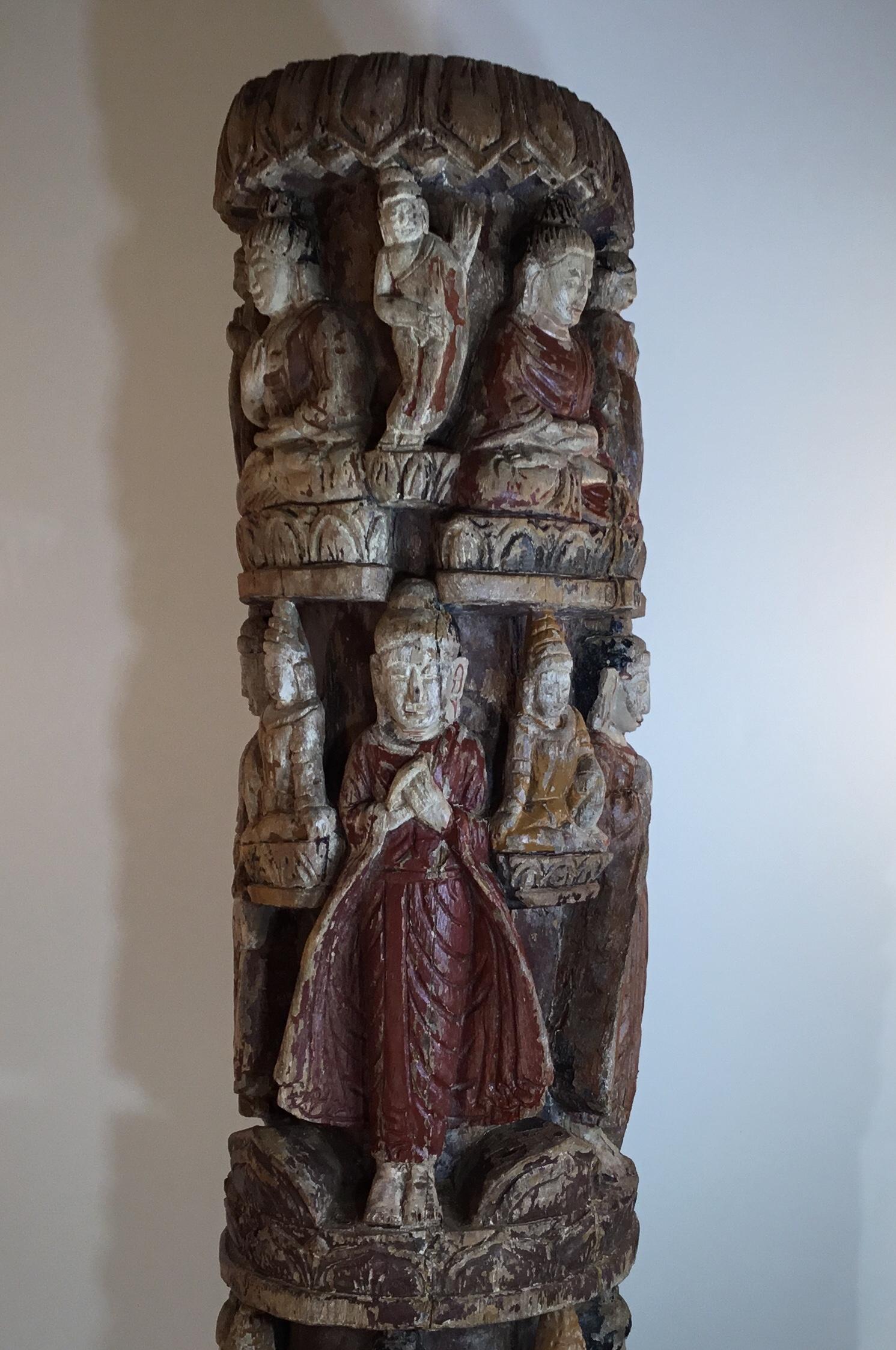 Vintage Hand Carved Cluster of Buddha Statue 1