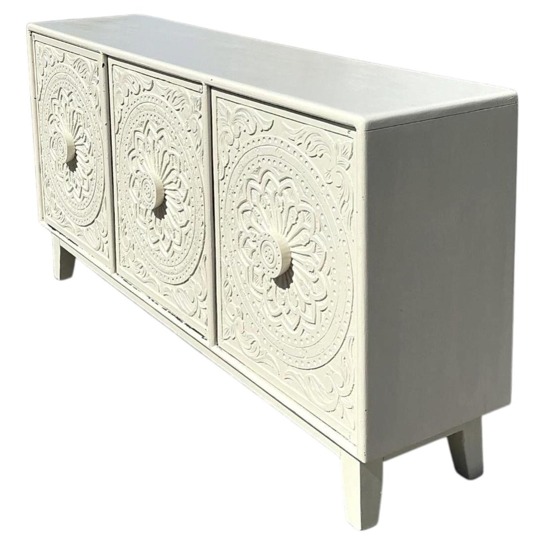 Vintage Hand Carved Credenza