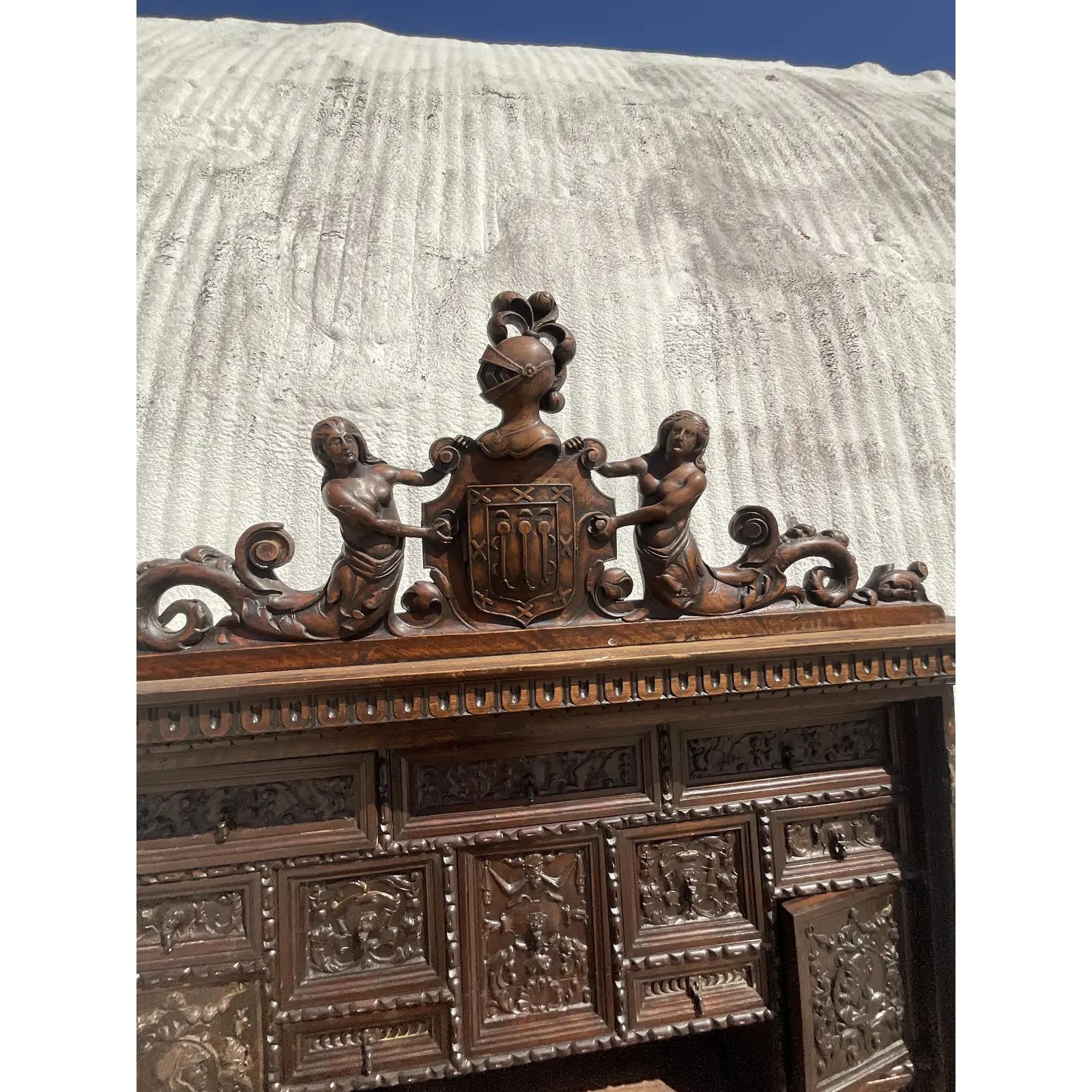 Vintage Hand Carved Desk and Console 3