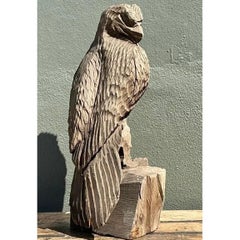 Vintage Hand Carved Eagle Statue