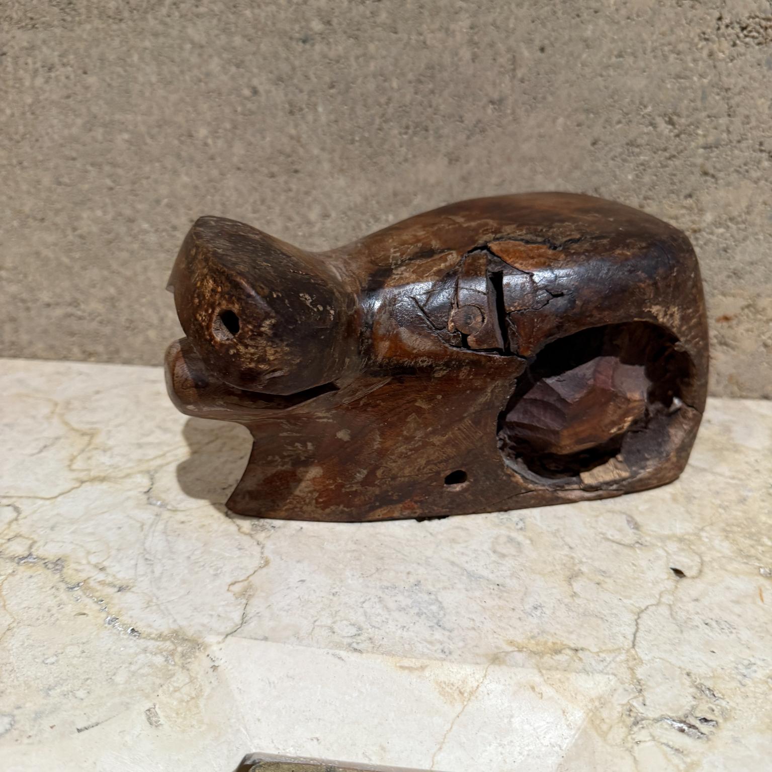Hand Carved Exotic Wood Abstract Animal Sculpture In Good Condition For Sale In Chula Vista, CA