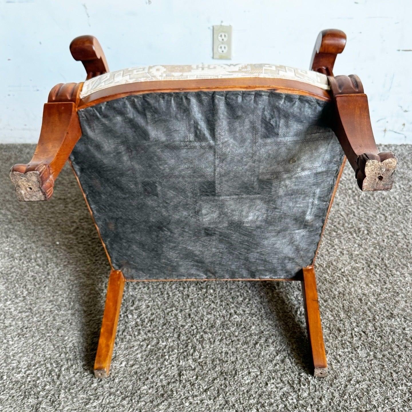 Vintage Hand Carved Face and Clawfoot Dining Chair For Sale 1