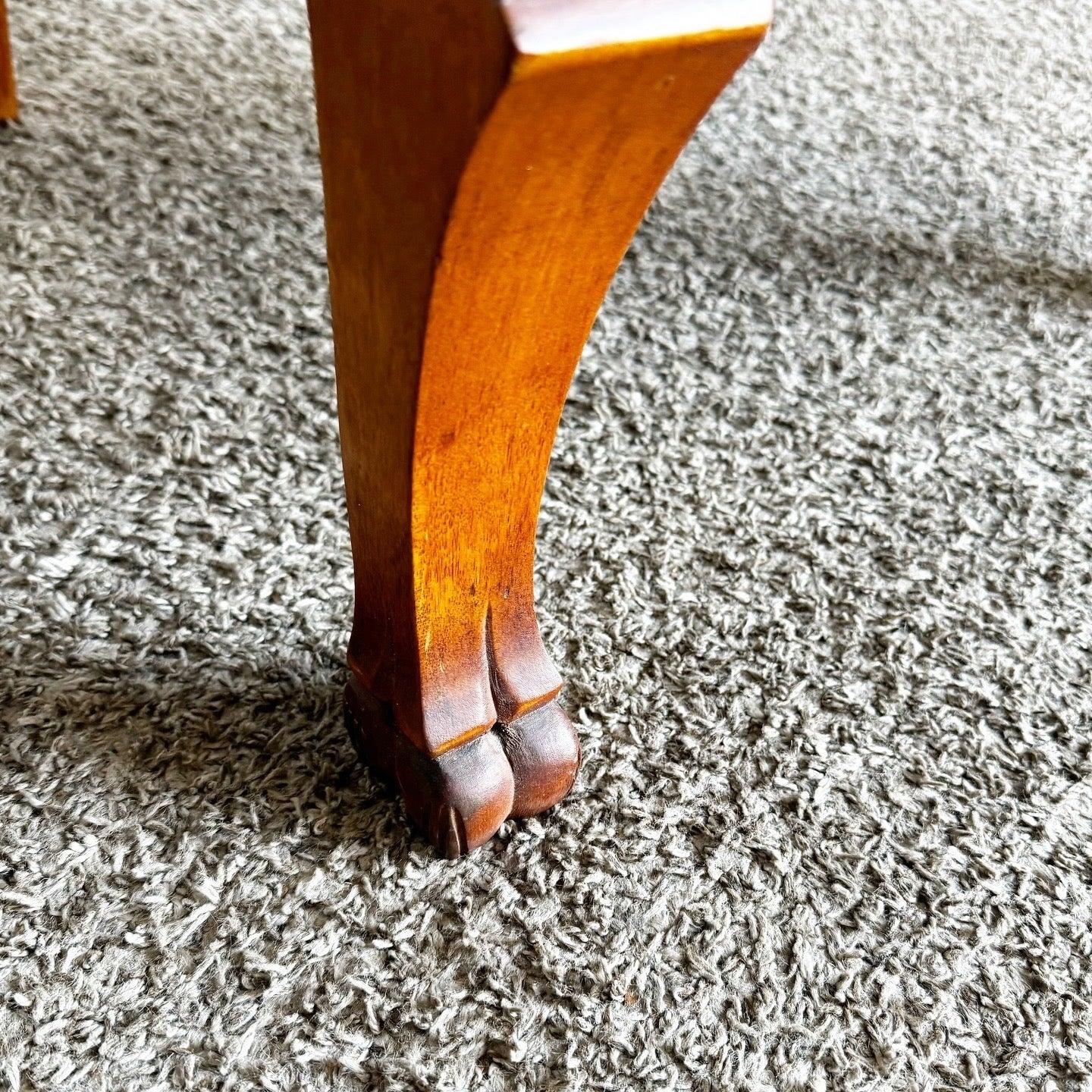 Vintage Hand Carved Face and Clawfoot Dining Chair For Sale 2