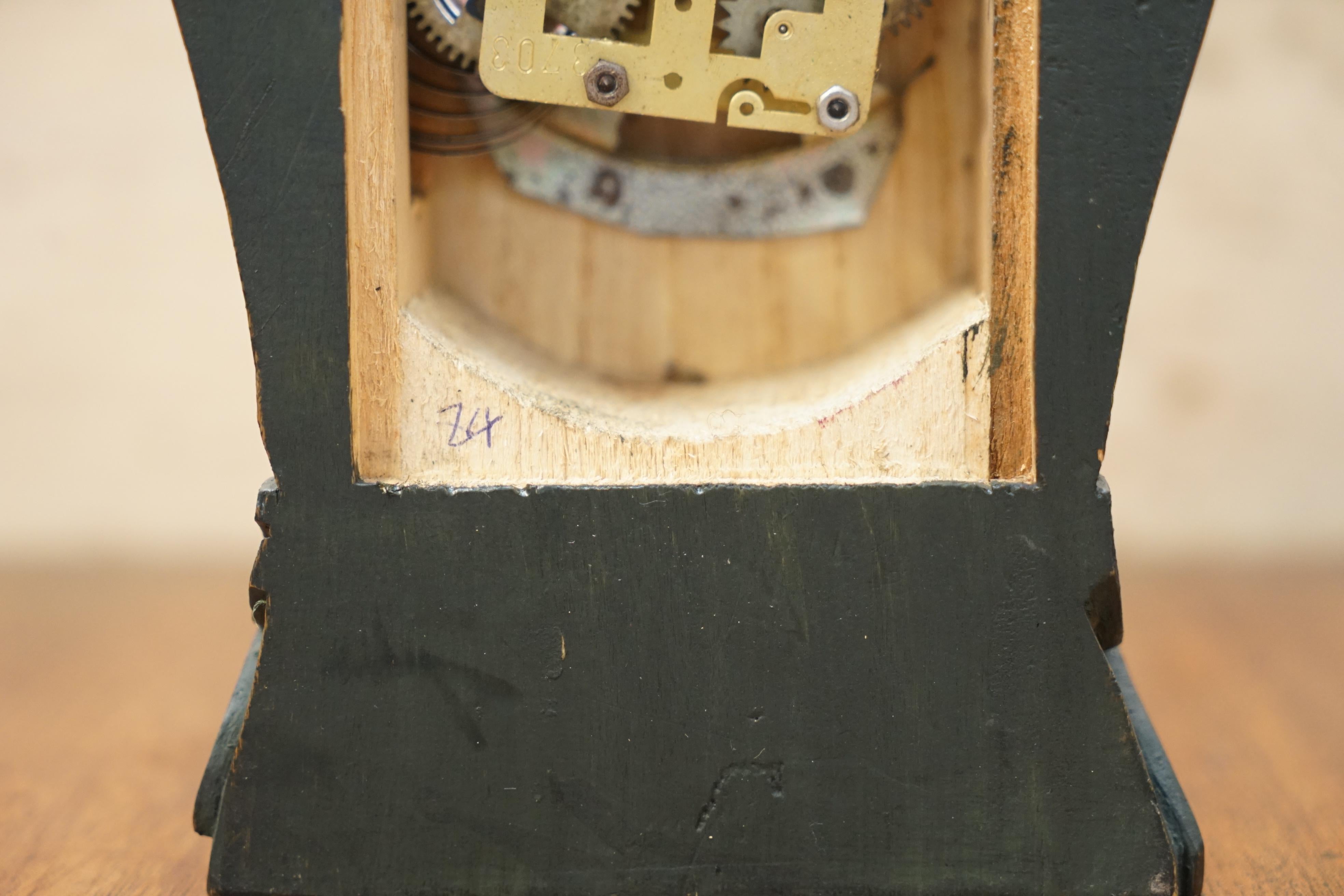 Vintage Hand Carved German Owl Clock with Moving Eyes for Restoration 5