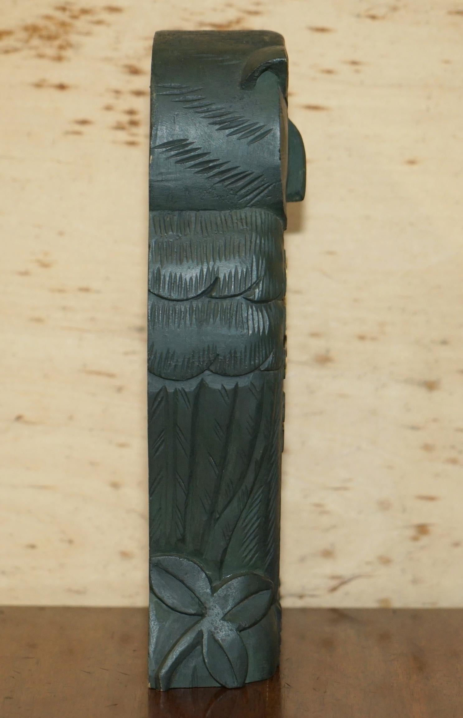 Vintage Hand Carved German Owl Clock with Moving Eyes for Restoration In Good Condition In West Sussex, Pulborough