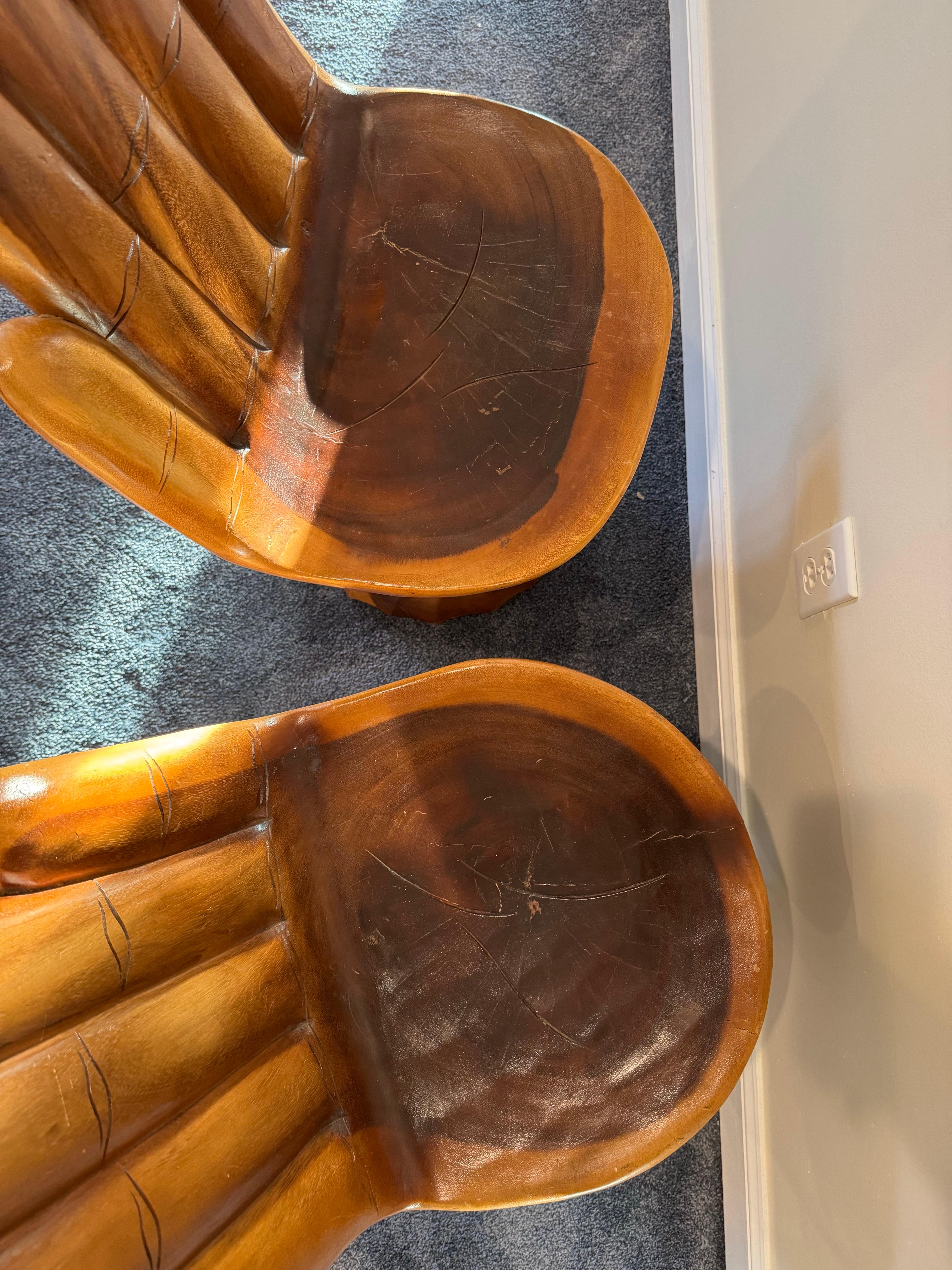 Sedie a mano intagliate a mano vintage in vendita 2