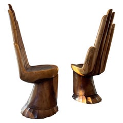 Sedie a mano intagliate a mano vintage