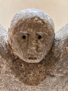 Vintage Hand Carved, Handcrafted Sandstone Primitive Sculpture by Timor Design