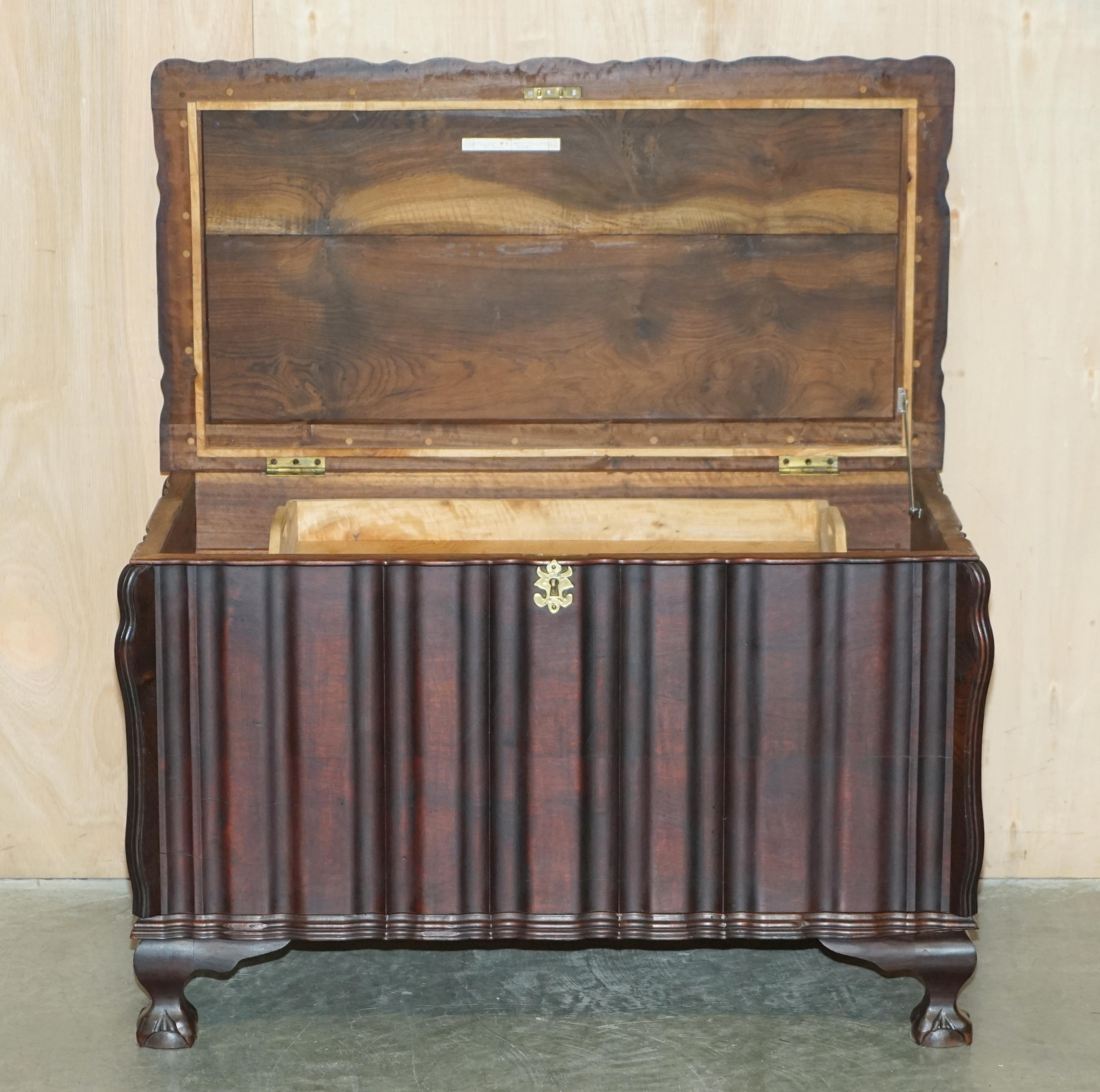 ViNTAGE HAND CARVED HARDWOOD TRUNK OR CHEST WITH ORNATE OVERSIZED BRASS FITTINGS For Sale 8