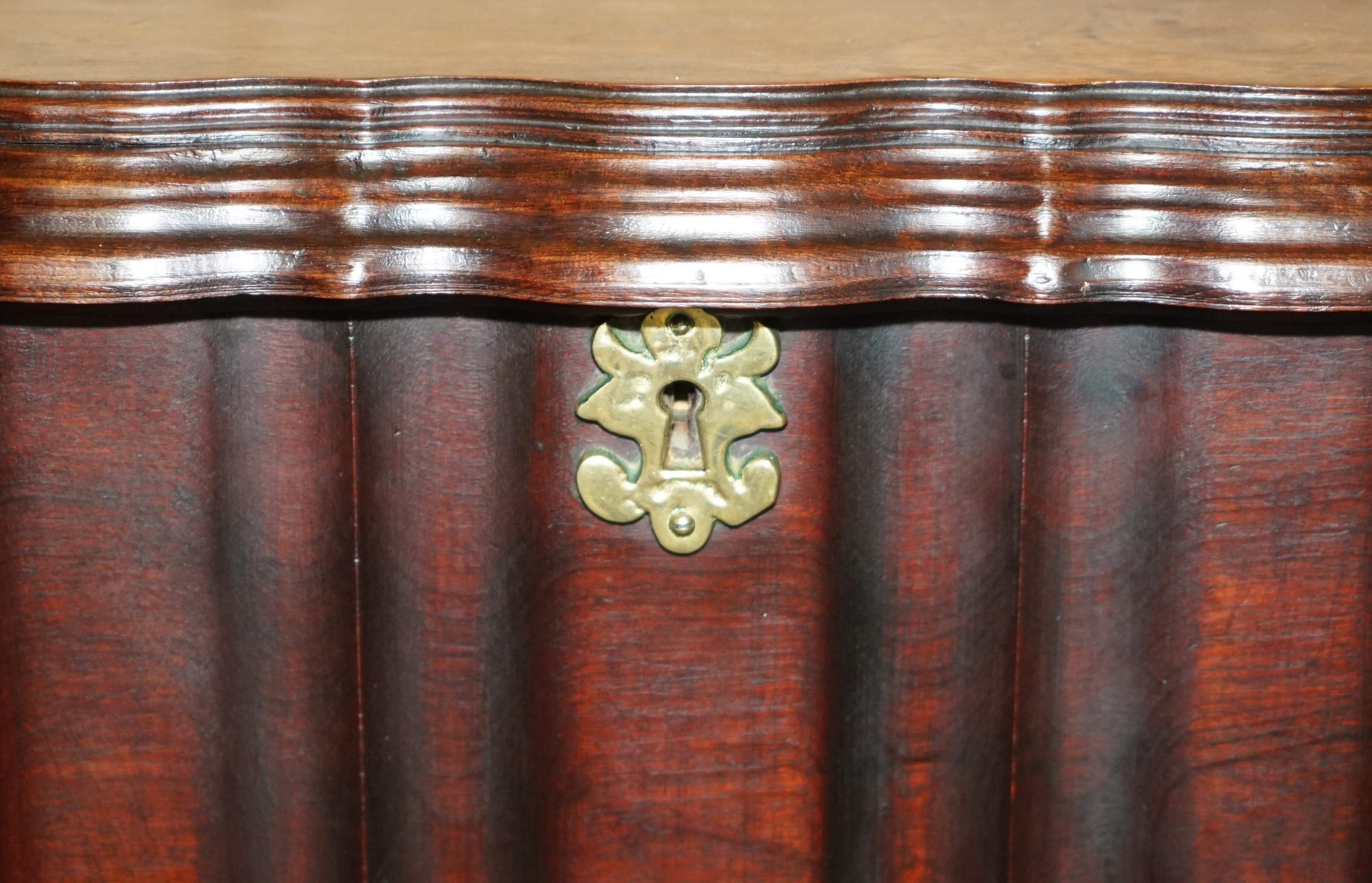 Victorian ViNTAGE HAND CARVED HARDWOOD TRUNK OR CHEST WITH ORNATE OVERSIZED BRASS FITTINGS For Sale