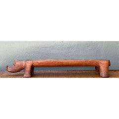Vintage Hand Carved Long Pig Tray