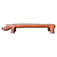 Vintage Hand Carved Long Pig Tray