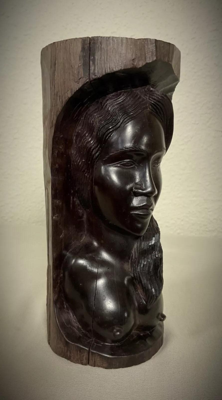 Vintage Hand-Carved Malagasy Ebony Wood Sculpture – Nude Female Figure - 2Y416 4
