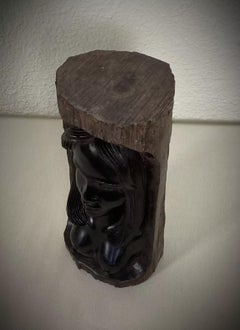 Vintage Hand-Carved Malagasy Ebony Wood Sculpture – Nude Female Figure - 2Y417