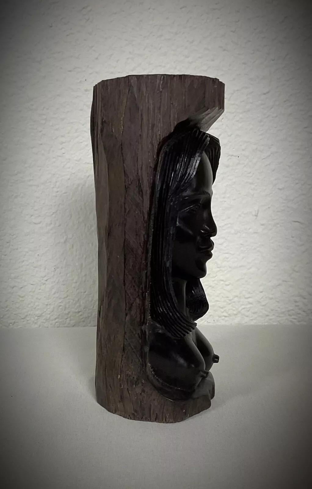 Vintage Hand geschnitzt Madagaskar Ebenholz Wood Sculpture - Nude Female Figure - 2Y417 im Angebot 2