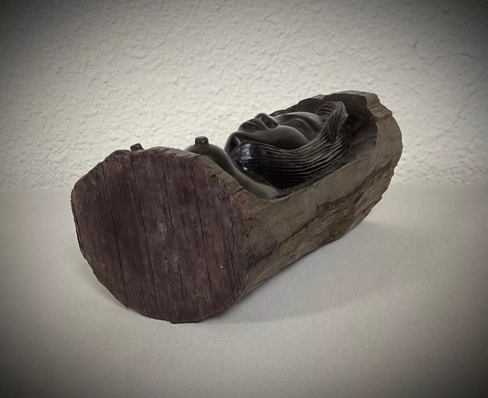 Vintage Hand geschnitzt Madagaskar Ebenholz Wood Sculpture - Nude Female Figure - 2Y417 im Angebot 5