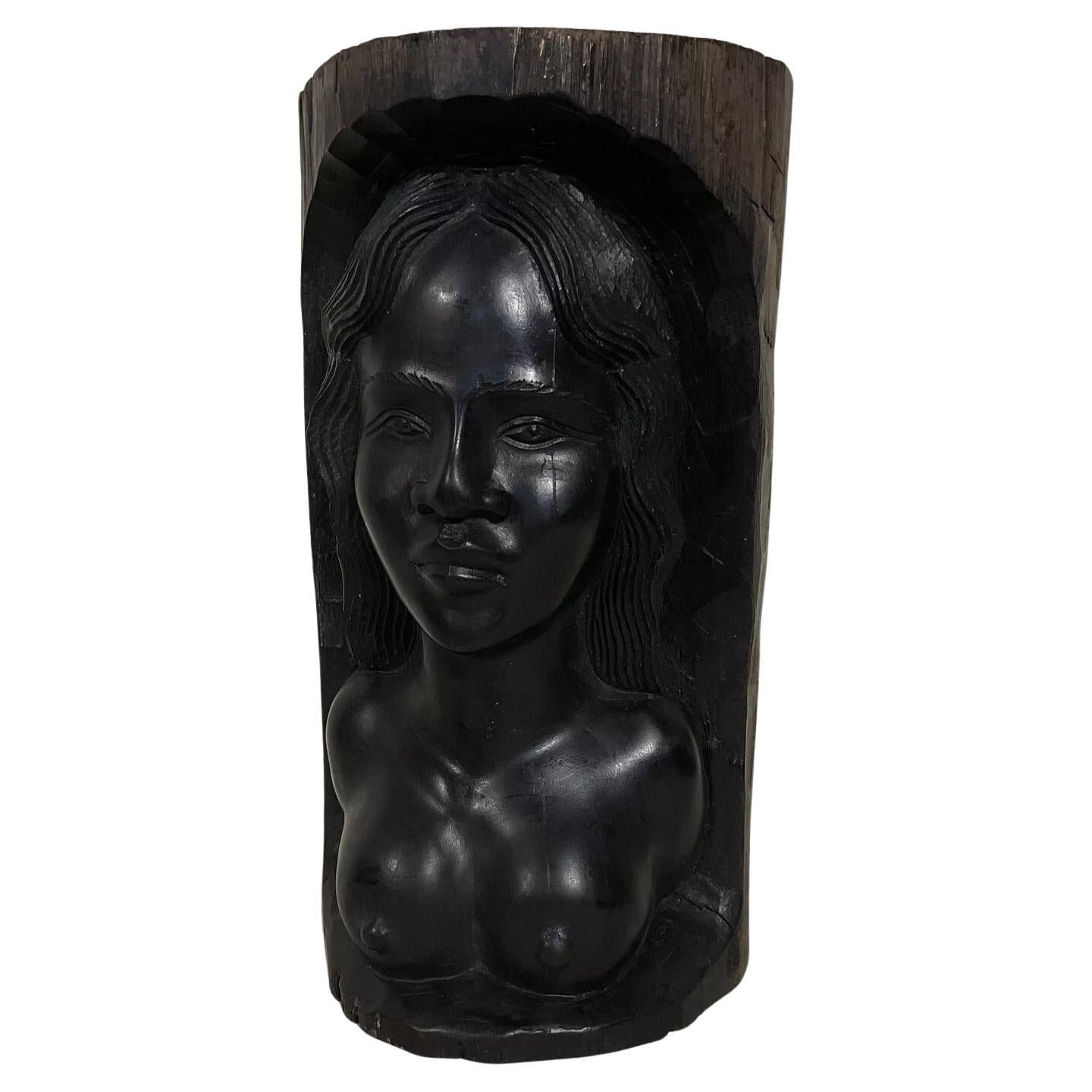 Vintage Hand geschnitzt Malagasy Ebenholz Wood Sculpture - Nude Female Figure - 2Y418