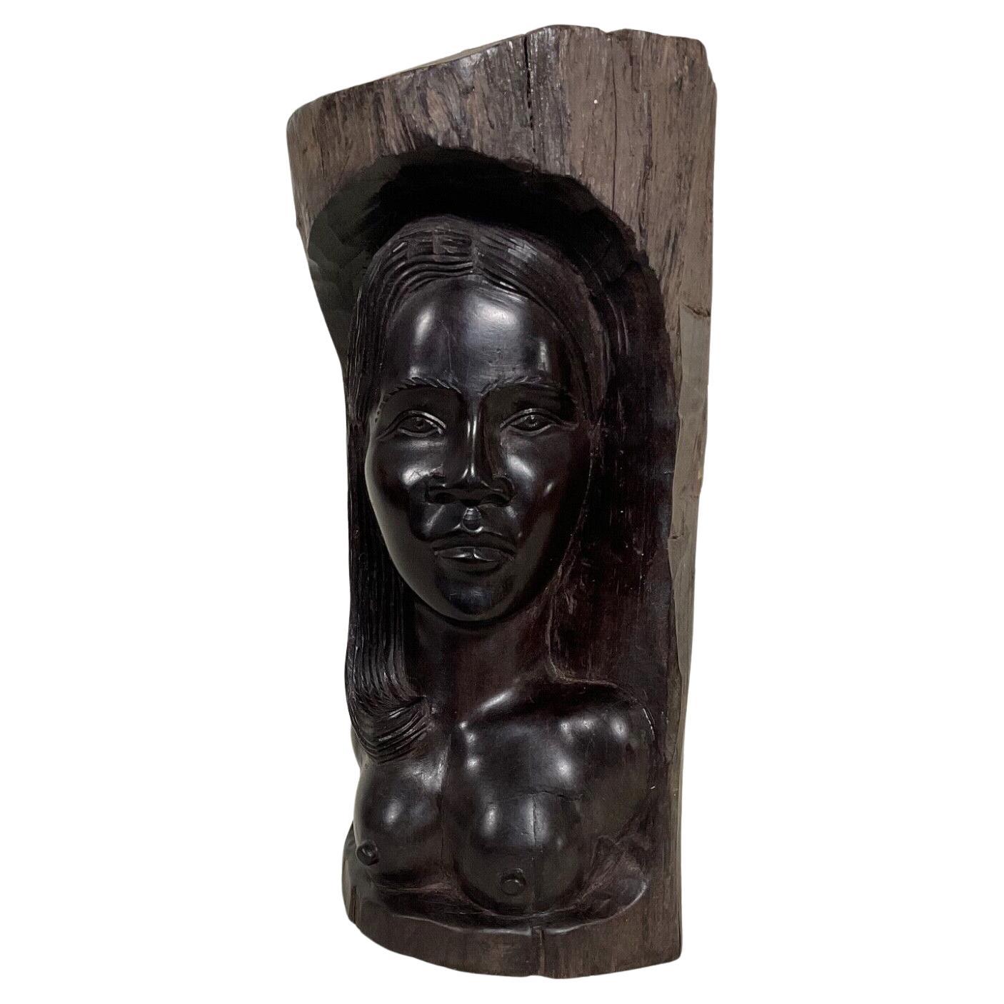 Vintage Hand geschnitzt Malagasy Ebenholz Wood Sculpture - Nude Female Figure - 2Y419