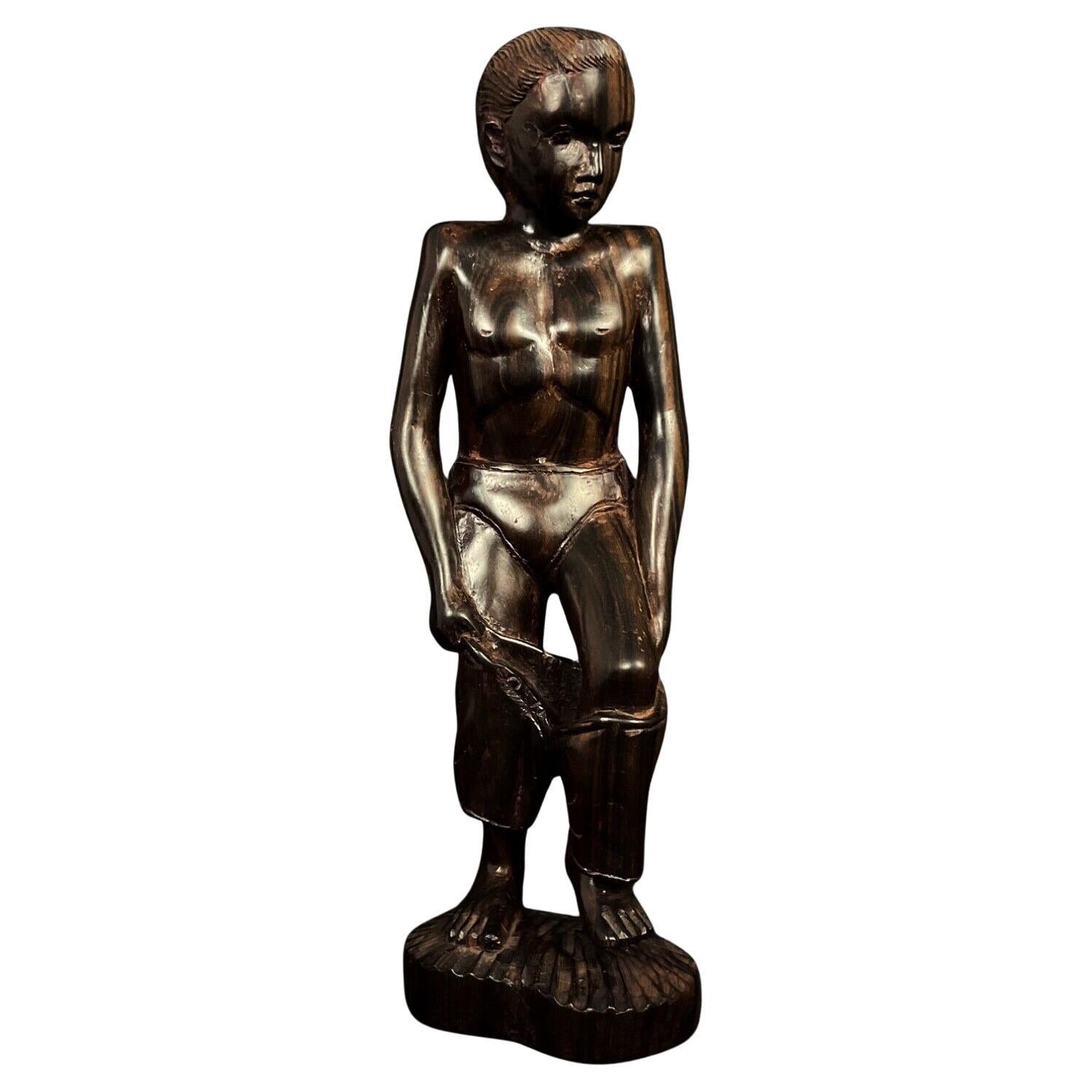 Vintage Hand-Carved Malagasy Rosewood Sculpture – 1950s – 34.5 cm - 2Y407