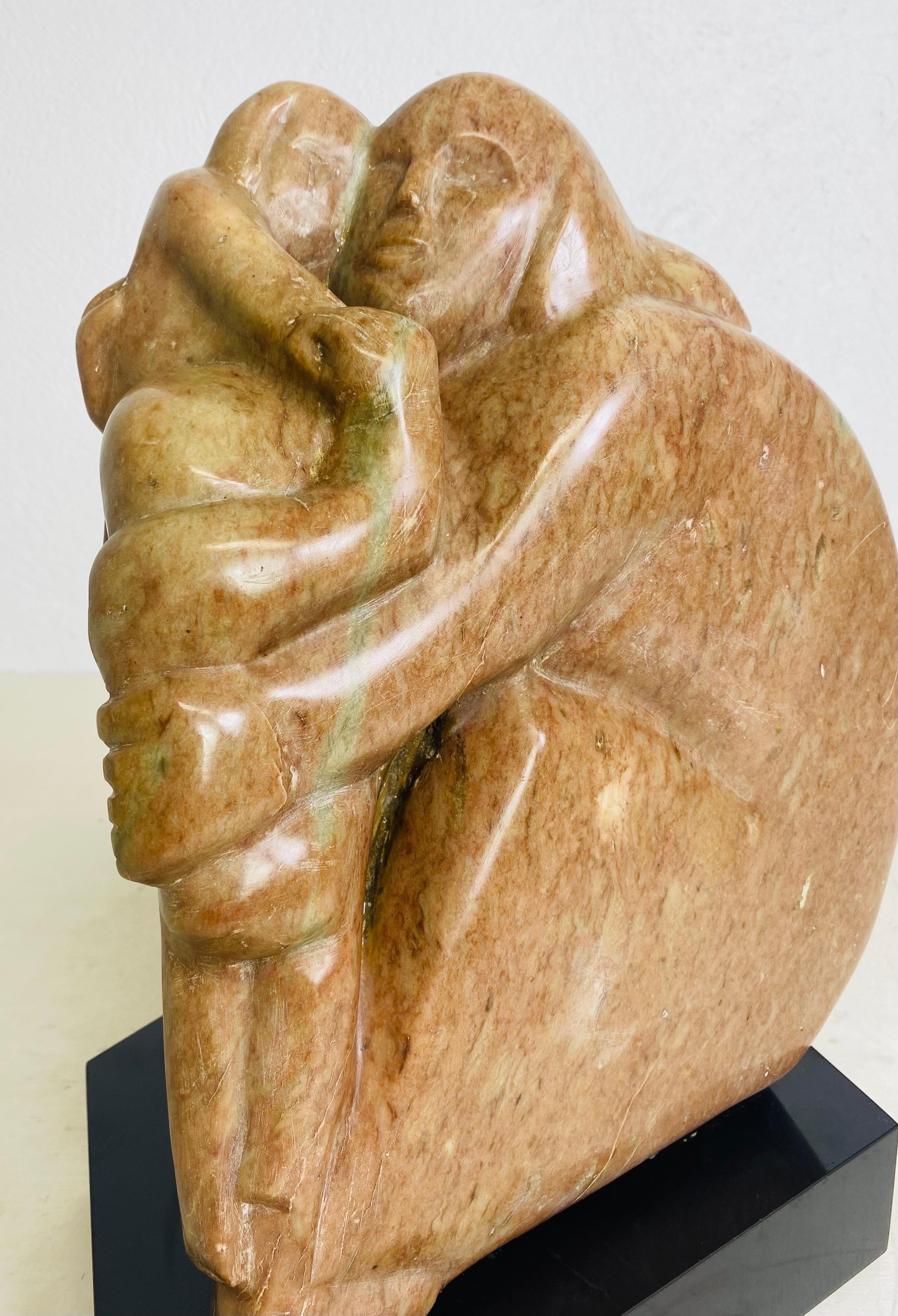 Mid-Century Modern Vintage Hand carved marble figurative sculpture Irene koldorf For Sale