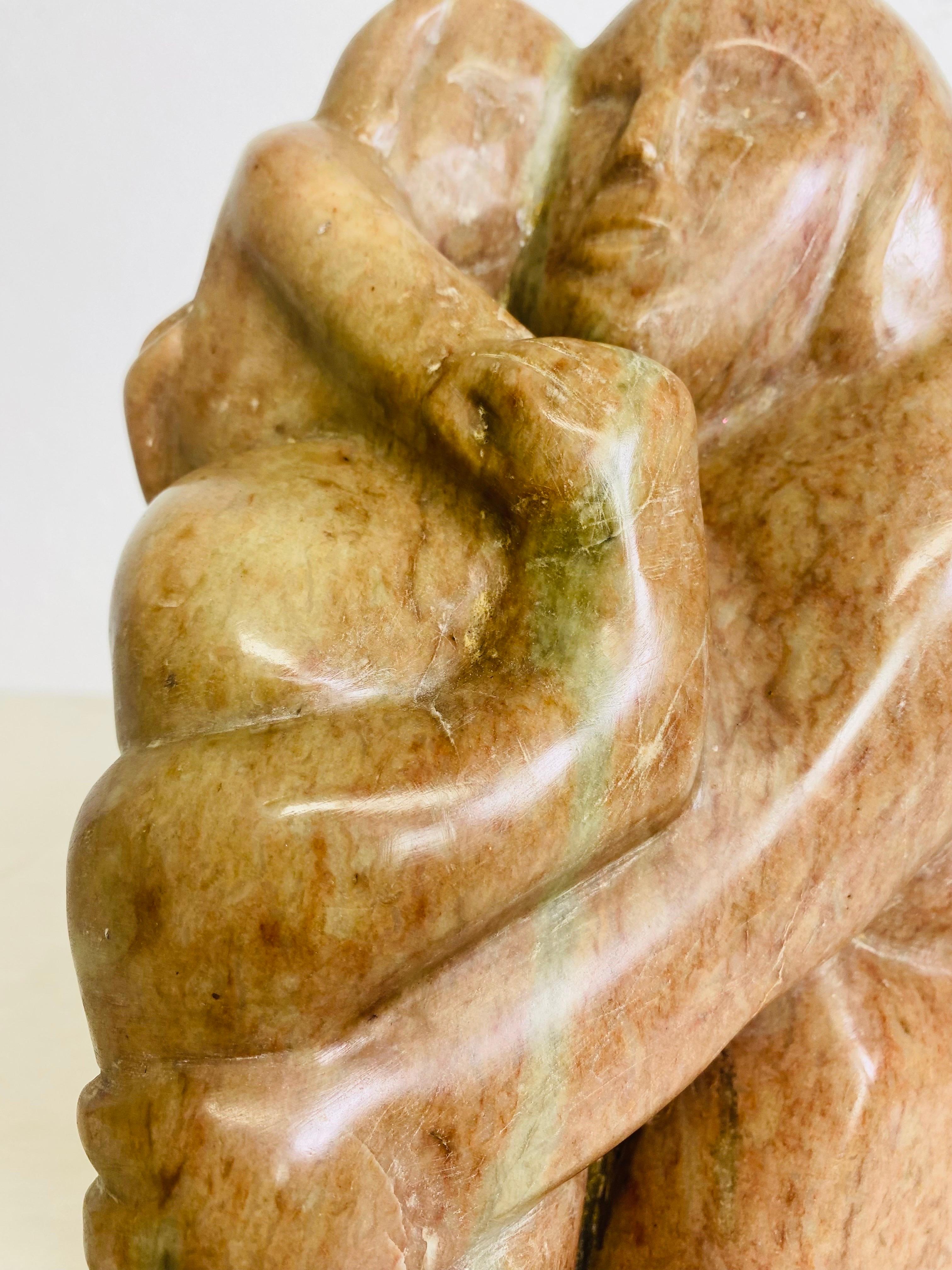 American Vintage Hand carved marble figurative sculpture Irene koldorf For Sale