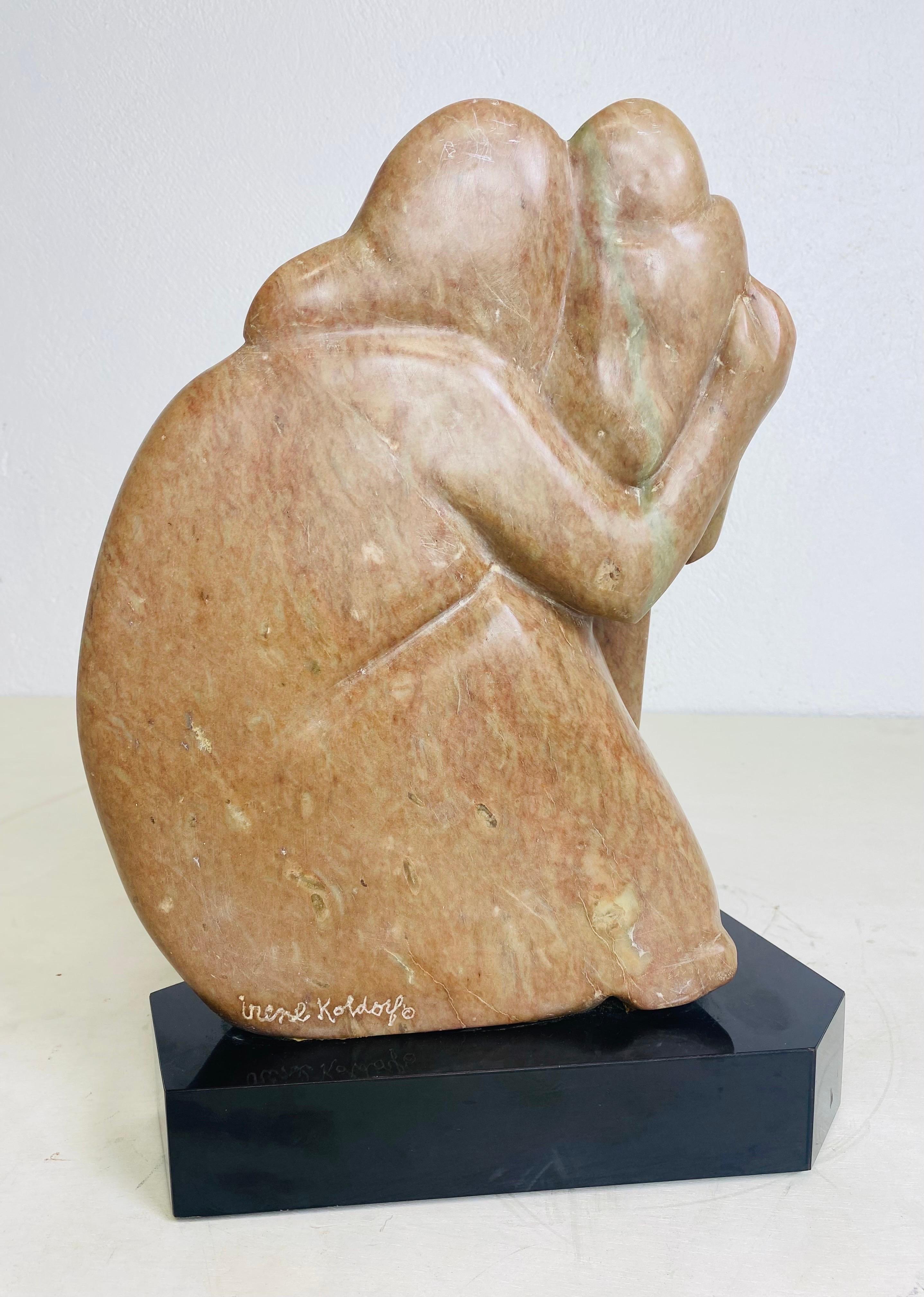 Vintage Hand carved marble figurative sculpture Irene koldorf In Good Condition For Sale In Allentown, PA