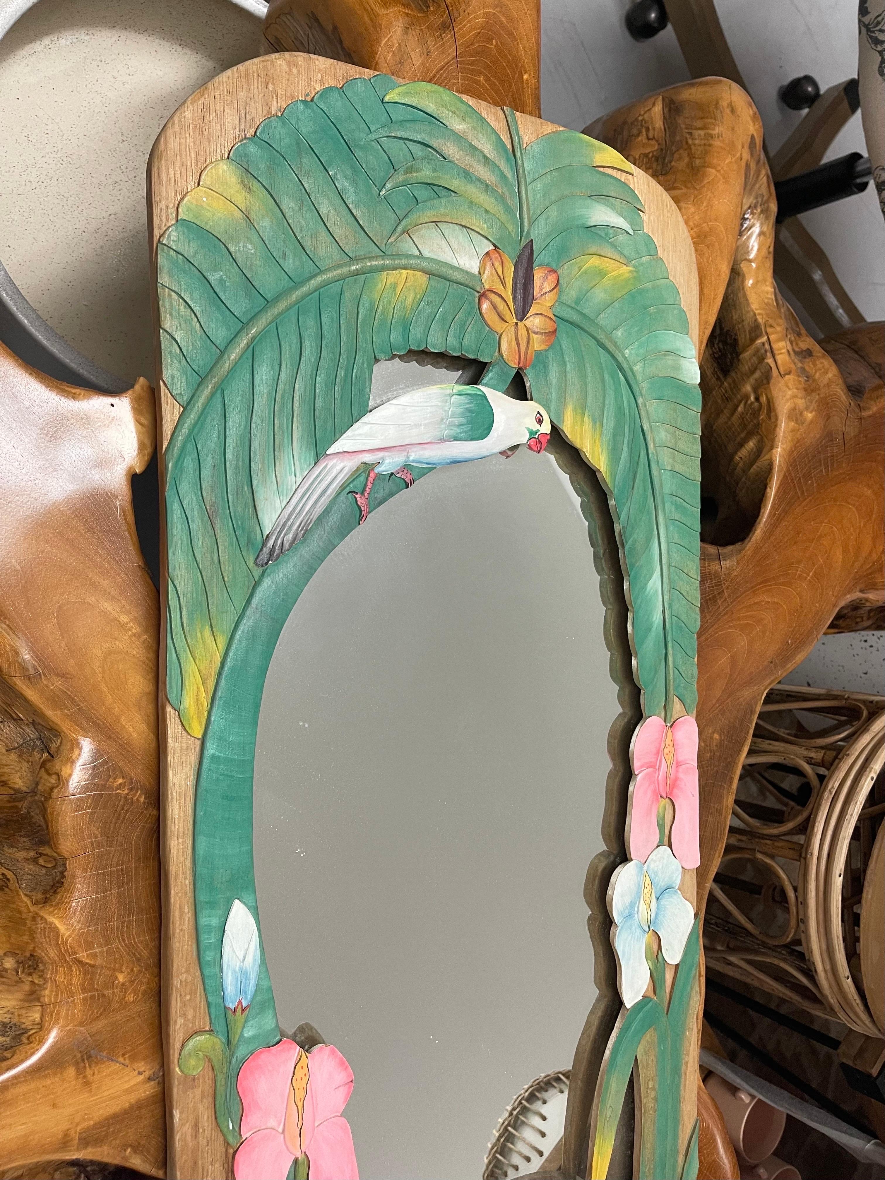Vintage Hand Carved Mirror In Good Condition For Sale In Seattle, WA