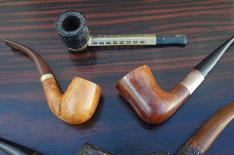 Vintage Hand Carved Pipe Collection Devil and Arab Sculptures and More