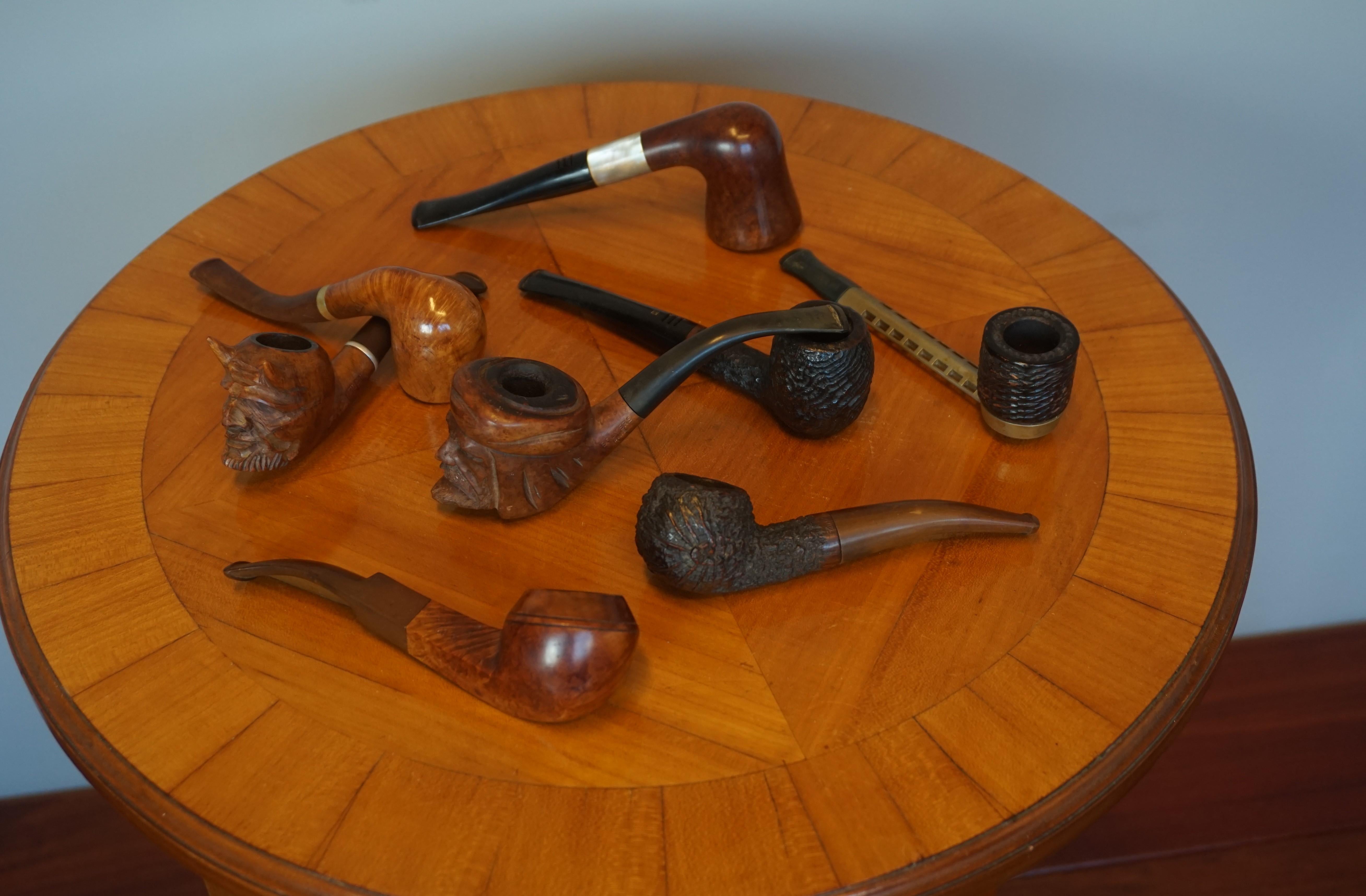 Eine feine Gruppe von verschiedenen Stilen und schön handgefertigten Vintage-Pfeifen für die Sammler.

Wenn Sie ein Sammler seltener Pfeifen sind und auf der Suche nach einem guten Geschäft sind, dann könnte diese Gruppe von acht Pfeifen bald in