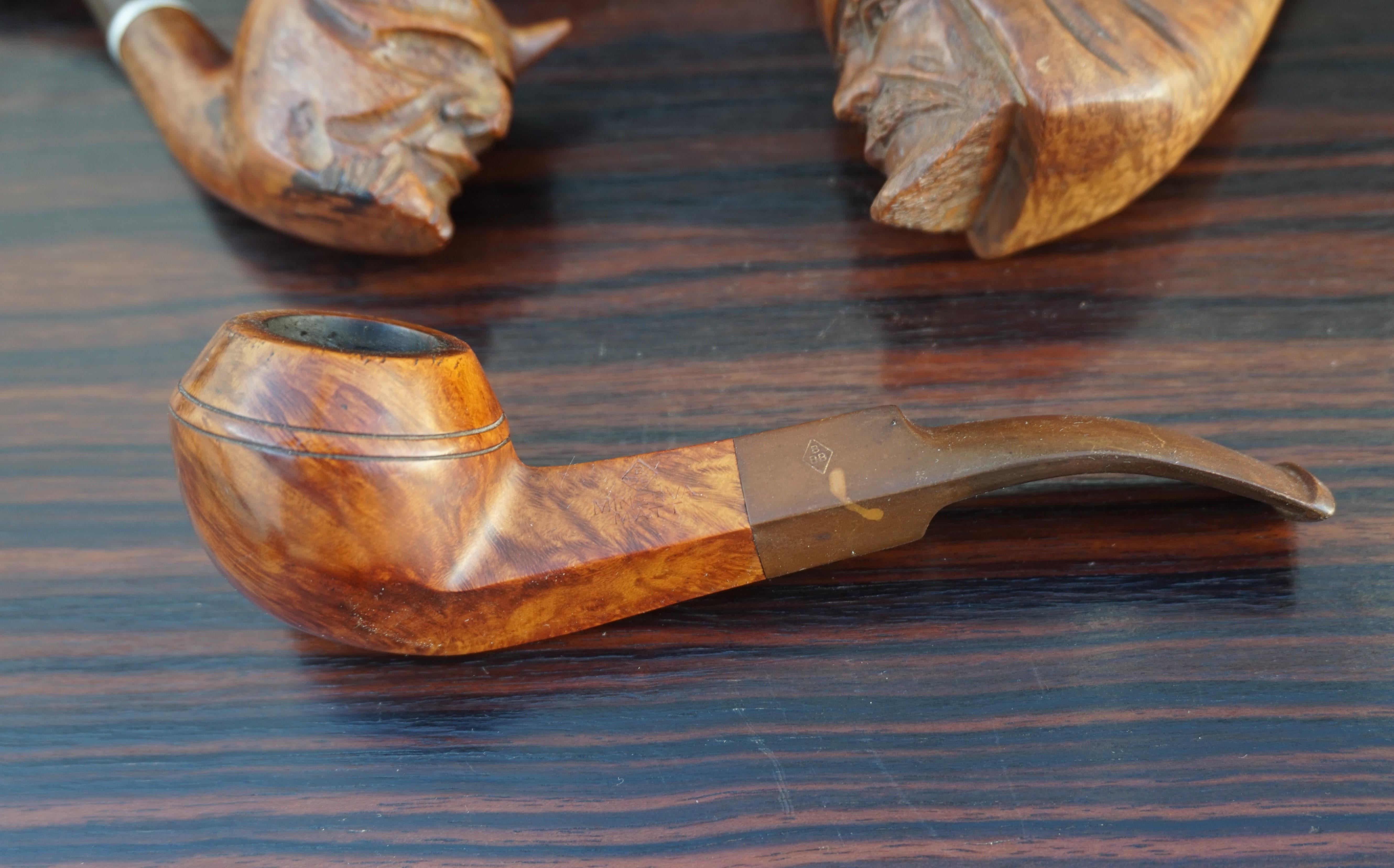 European Vintage Hand Carved Pipe Collection Devil & Arab Sculptures and More Rare Pipes For Sale