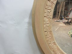 Vintage Hand Carved Round Mirror