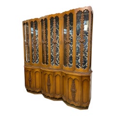 Vintage Hand Carved Sculptural China Cabinet