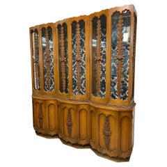 Retro Hand Carved Sculptural China Cabinet