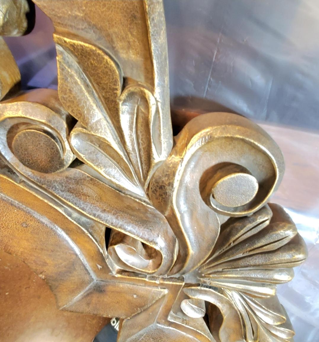 Miroir coquillage vintage en acajou massif sculpté à la main, style Hollywood Regency en vente 3