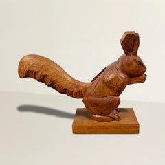 Vintage Hand-Carved Squirrel Nut Cracker
