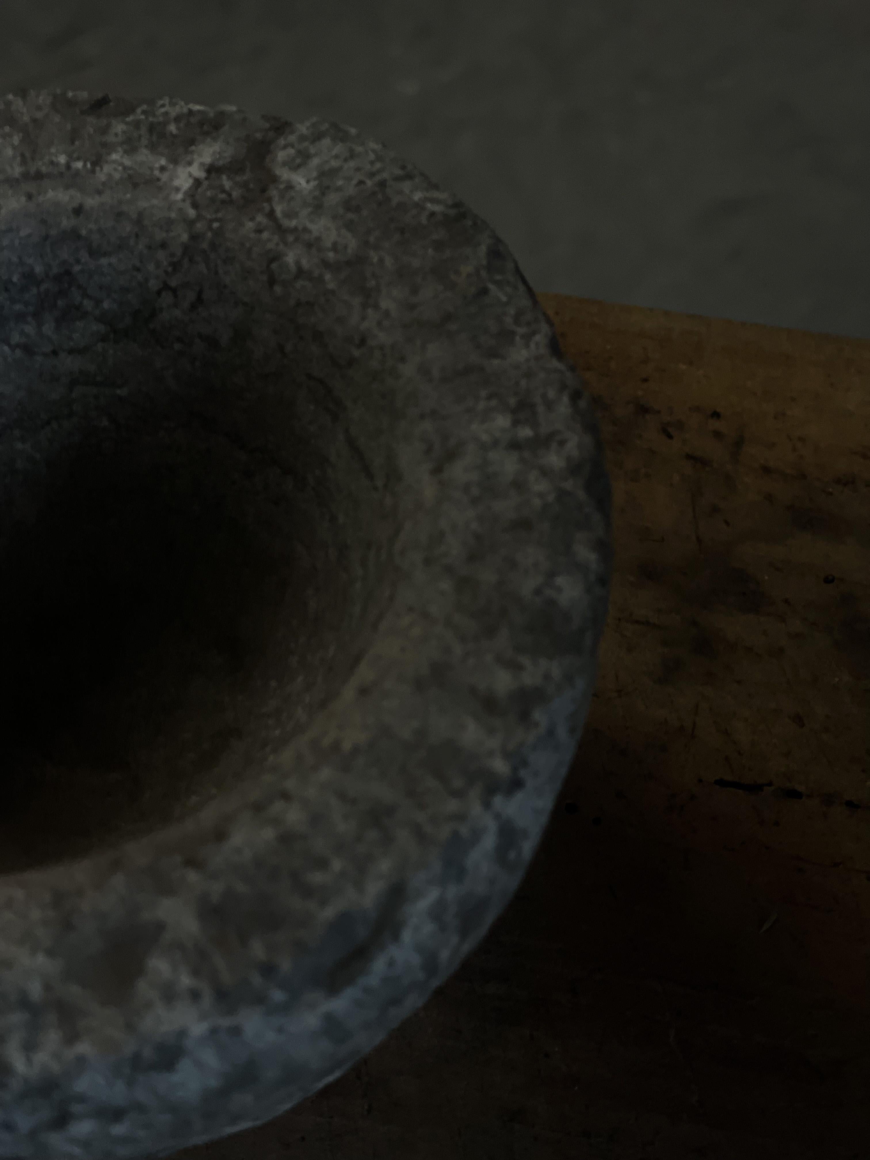 20th Century Vintage Hand Carved Stone Bowl Planter For Sale