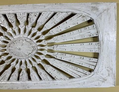 Vintage Hand Carved Sun Burst Architectural Wood Wall Hanging