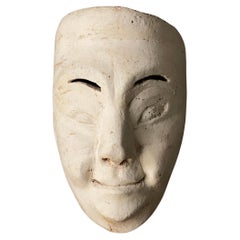 Vintage Hand Carved Tibetan Style Wood Tribal Mask