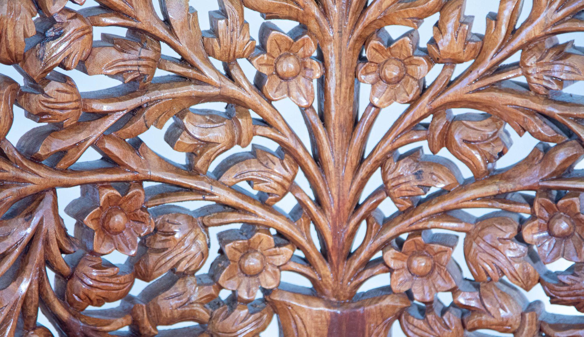 Vintage Hand Carved Wood Anglo-Indian Chairs 5