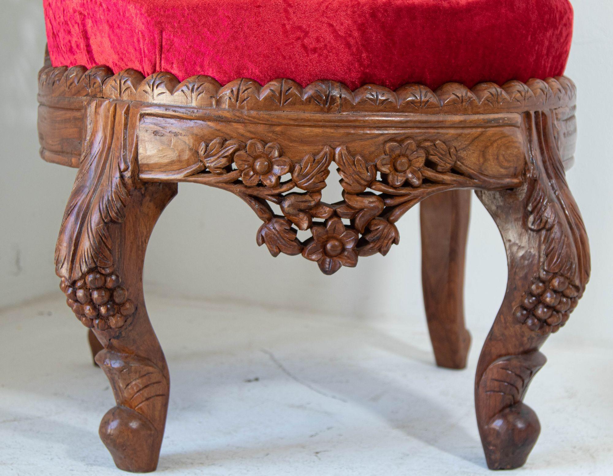 Vintage Hand Carved Wood Anglo-Indian Chairs 7