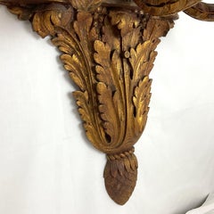 Vintage Hand Carved Wood & Gilt Wall Sconces