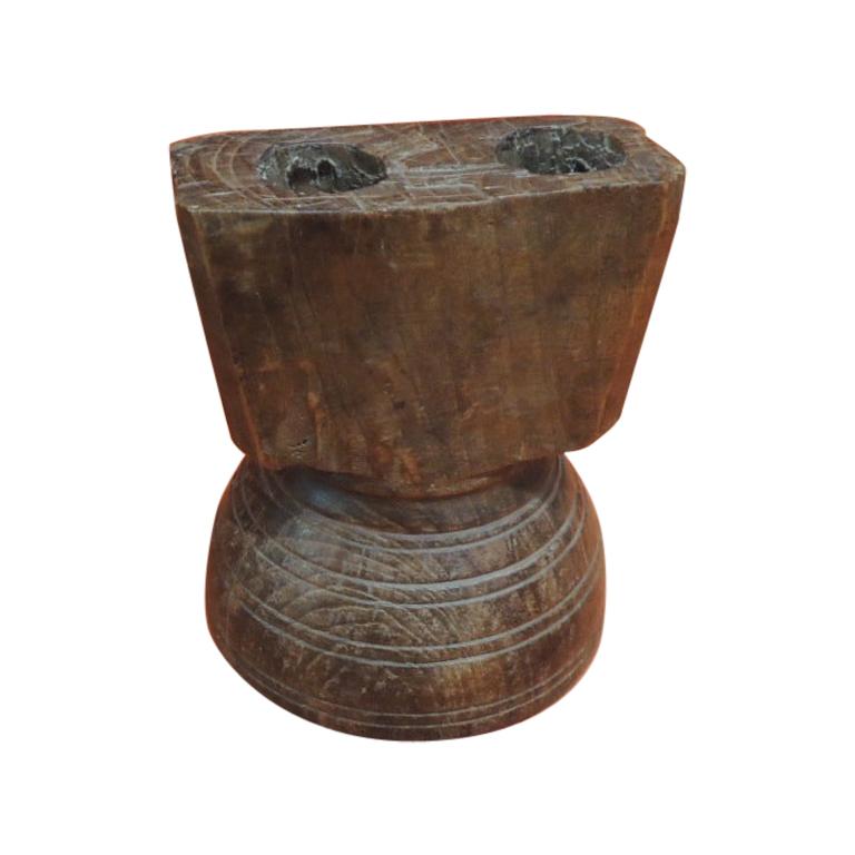 Vintage Hand Carved Wood Indian Candle Making Mold For Sale at 1stDibs