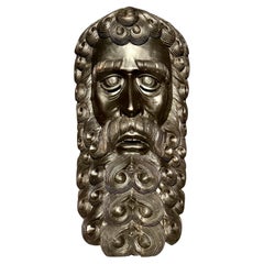 Vintage hand Carved Wood Mexican Barbón Dance Mask