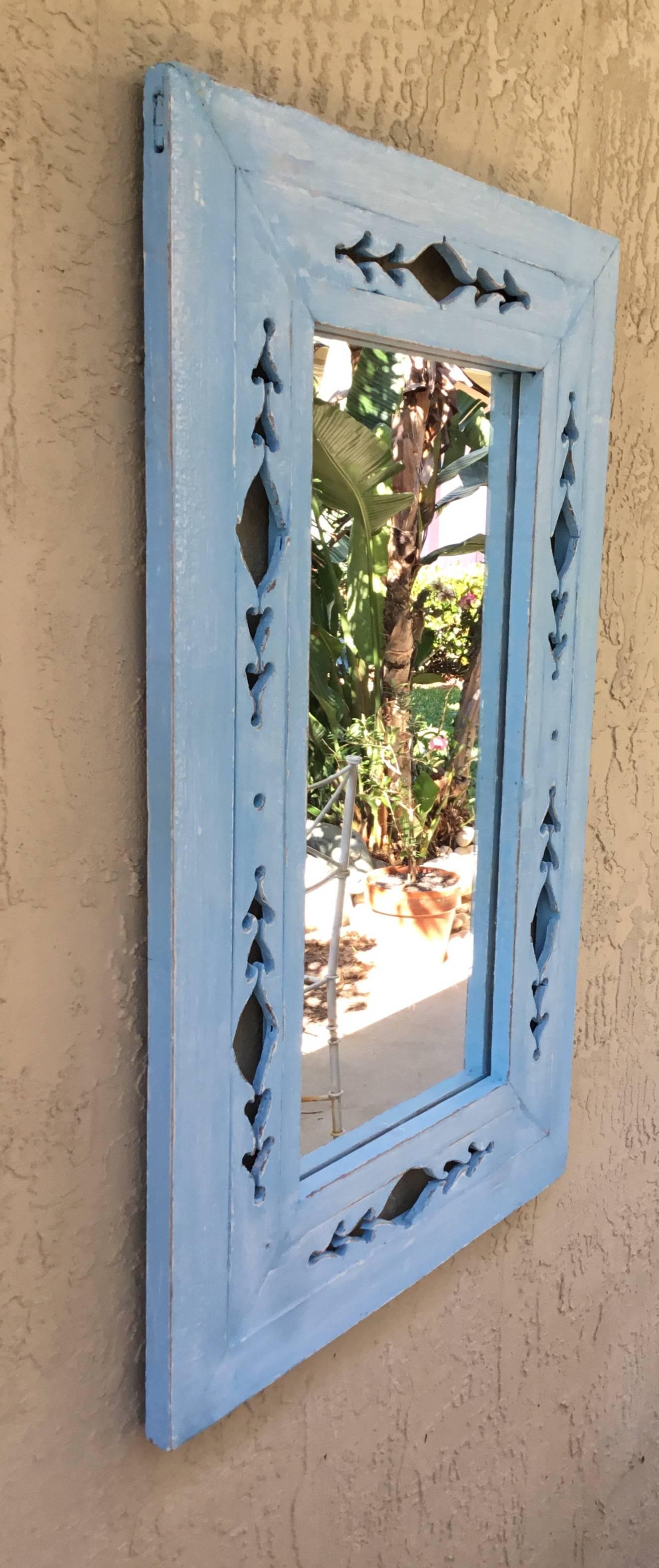 Vintage Hand-Carved Wood Mirror 2