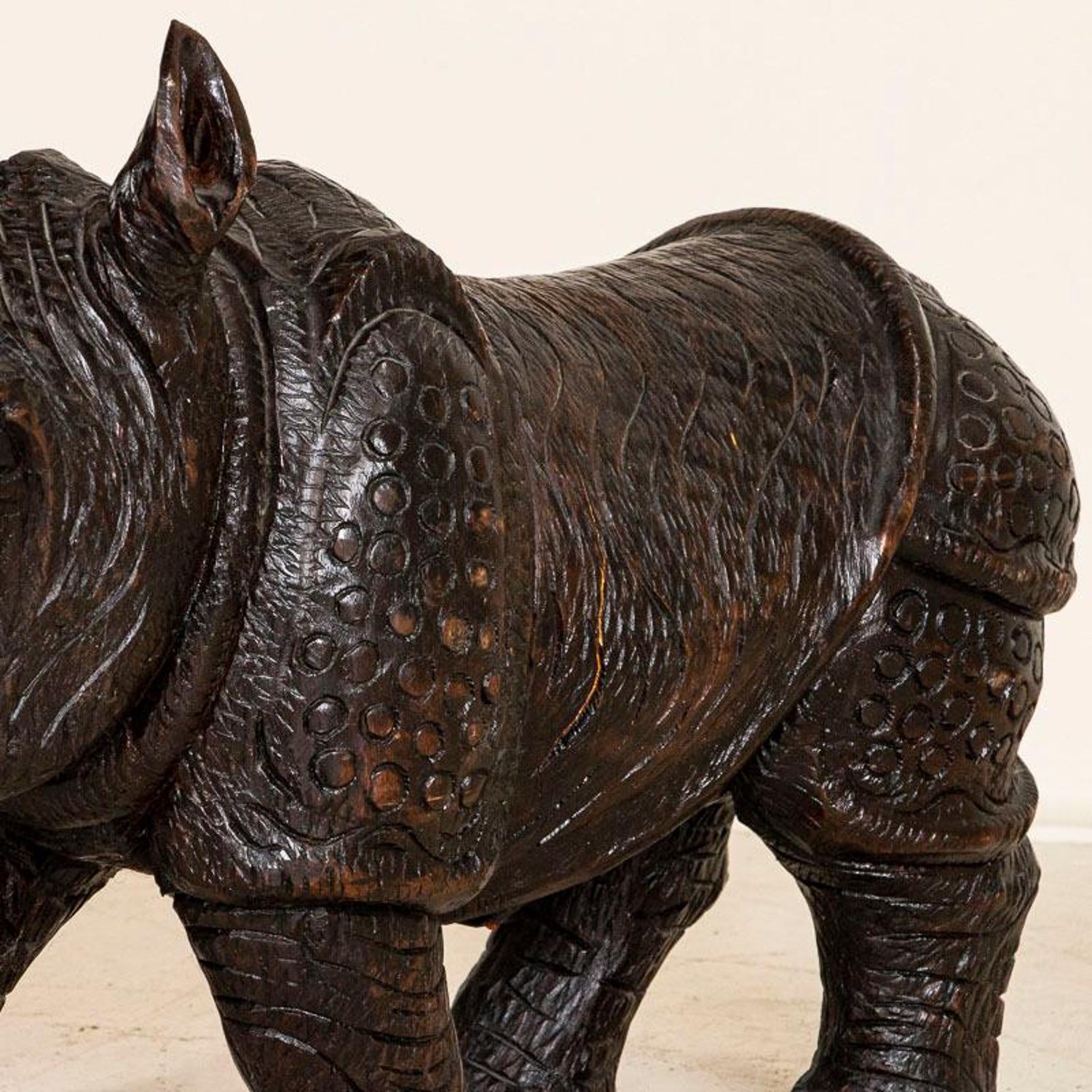 Details about  / Vintage African Hand Carved Wooden Elephant And Rhinoceros Pair