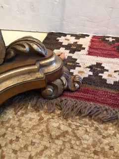 Vintage Hand Carved Wood Silver Gilt Italian Round Dining or Center Table