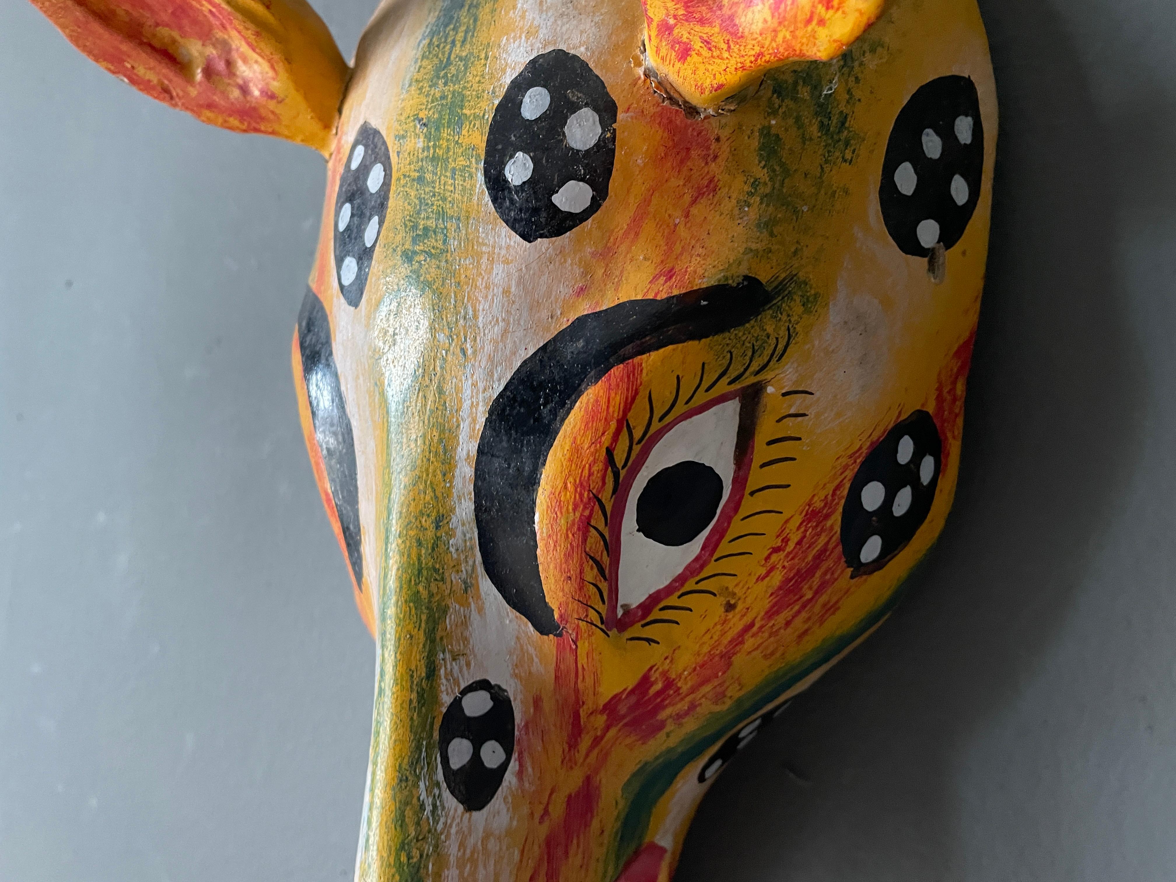 Tribal Vintage Hand Carved Wooden Animal Mask