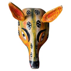 Vintage Hand Carved Wooden Animal Mask
