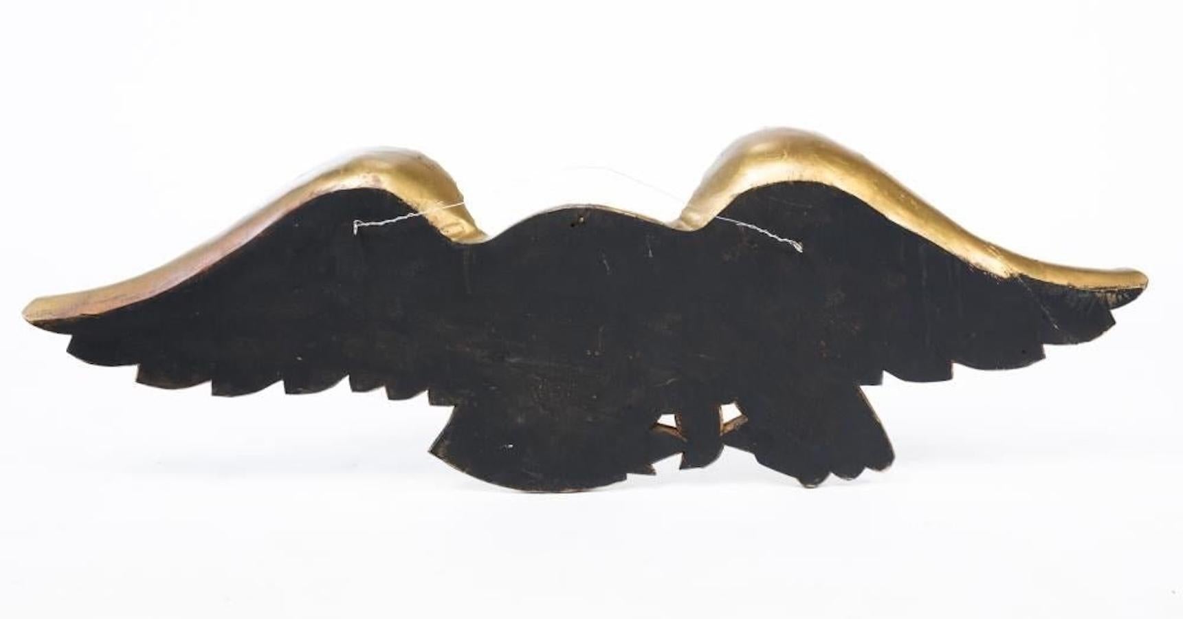American Vintage Hand-Carved Wooden Eagle with Shield and Arrows, Circa 1900
